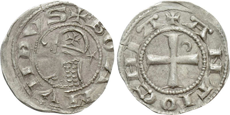 CRUSADERS. Antioch. Bohemund IV or V (1201-1251). Denier. 

Obv: + BOAMVNDVS. ...