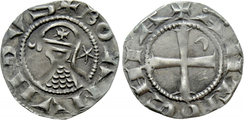 CRUSADERS. Antioch. Bohemund IV or V (1201-1251). Denier. 

Obv: + BOAMVNDVS. ...