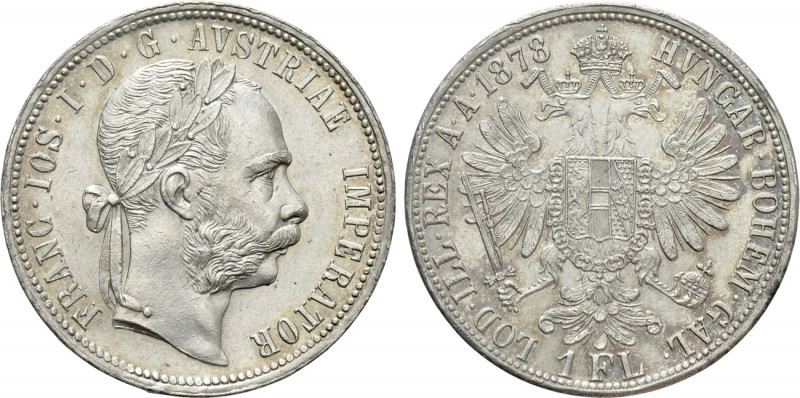 AUSTRIAN EMPIRE. Franz Joseph I (1848-1916). 1 Gulden / 1 Florin (1878). Wien (V...