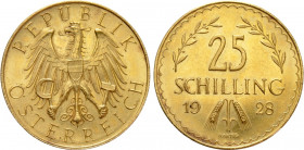 AUSTRIA. 1st Republic (1918-1938). GOLD 25 Schilling (1928). Wien (Vienna)