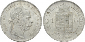 HUNGARY. Franz Joseph I (1848-1916). 1 Forint (1879-KB). Kremnitz