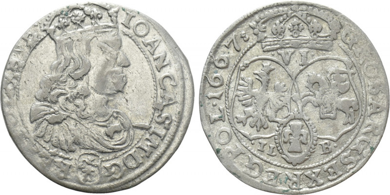 POLAND. John II Casimir (1648-1668). Szóstak (1667-TLB). 

Obv: IOAN CASIM D G...