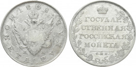 RUSSIA. Alexander I (1801-1825). 1 Ruble (1808 СПБ MK). St. Petersburg