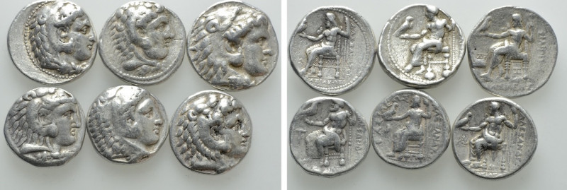 6 Tetradrachms of Alexander the Great and Philip III. 

Obv: .
Rev: .

. 
...