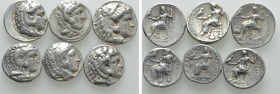 6 Tetradrachms of Alexander the Great and Philip III