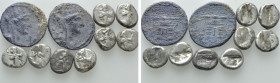 10 Greek Coins; Tetradrachms and Sigloi