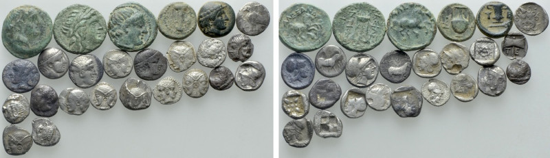 25 Greek Coins. 

Obv: .
Rev: .

. 

Condition: See picture.

Weight: g...