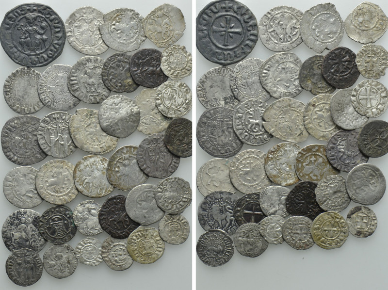 Circa 34 Medieval Coins. 

Obv: .
Rev: .

. 

Condition: See picture.

...