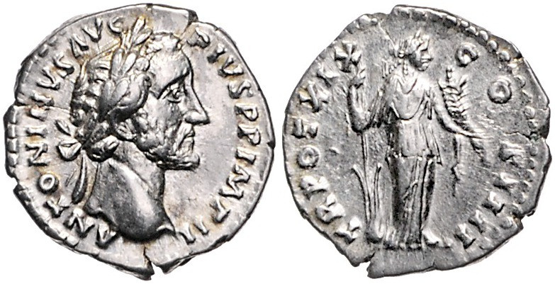 Rom - Kaiserzeit Antonius Pius 138-161 Denar 155-156 ANTONINVS AVG PIVS PP IMP I...