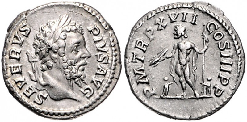Rom - Kaiserzeit Septimius Severus 193-211 Denar 209 SEVERVS PIVS AVG Kopf mit L...