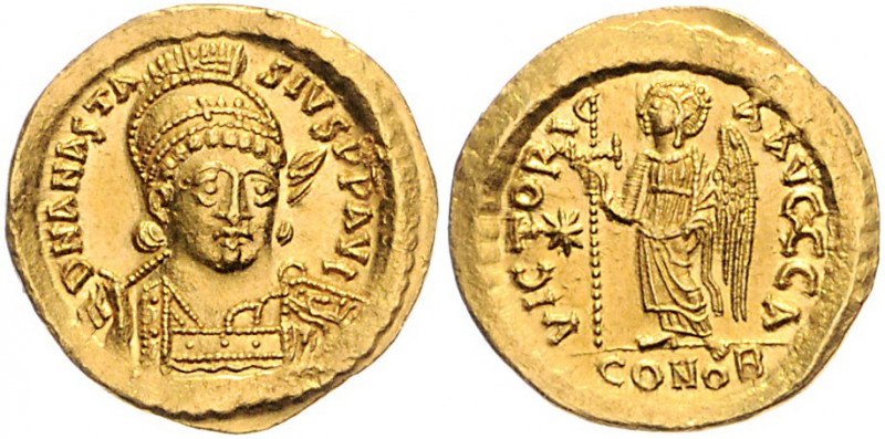 Byzanz Anastasius 491-518 Solidus Konstantinopel (507-518) D N ANASTASIVS P P AV...
