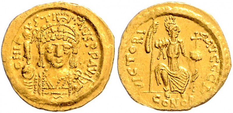 Byzanz Justinus II. 565-578 Solidus Konstantinopel (565-578) D N IVSTINVS P P AV...