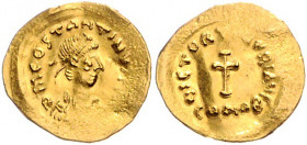 Byzanz Tiberius II. Constantinus 578-582 Tremissis Konstantinopel (578-582) DM CONSTANTINV[S PP AC] Büste mit Diadem nach rechts / VICTOR TIbERI A4 Ga...