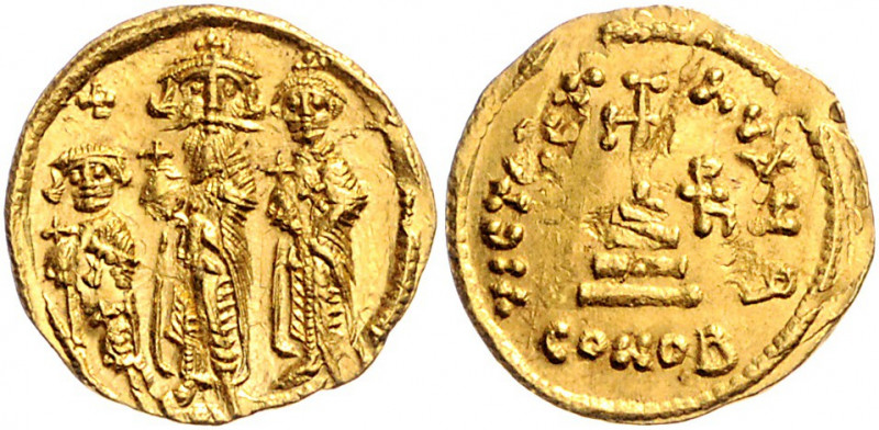 Byzanz Heraclius 610-641 Solidus Konstantinopel (632-635) Heraclius und Heracliu...