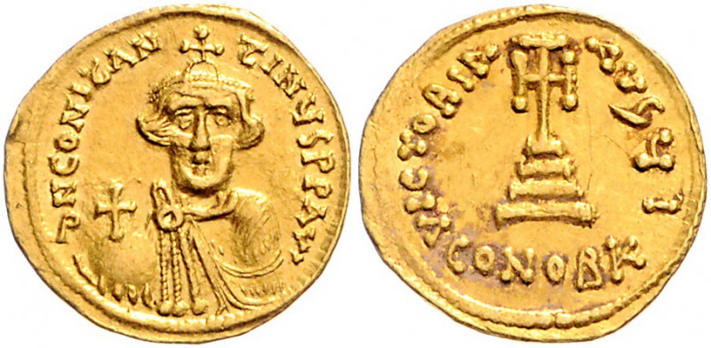 Byzanz Constans II. 641-668 Solidus Konstantinopel (641-646) dN CONSTANTINVS PP ...