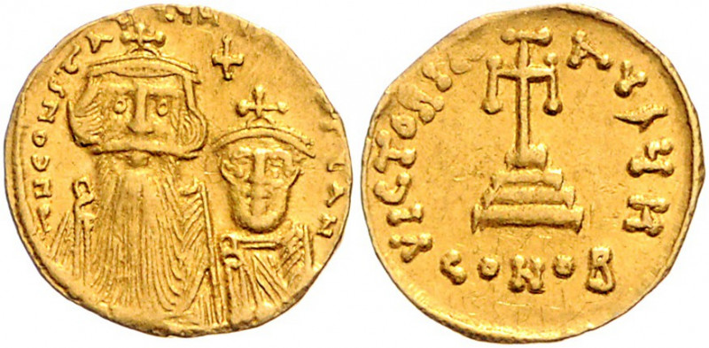 Byzanz Constans II. 641-668 Solidus Konstantinopel (654-659) dN CONSTAN[TINVS C ...