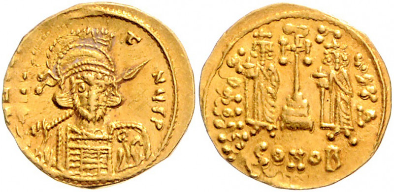 Byzanz Constantin IV. Pogonatus 668-685 Solidus Konstantinopel (674-681) dN CONS...