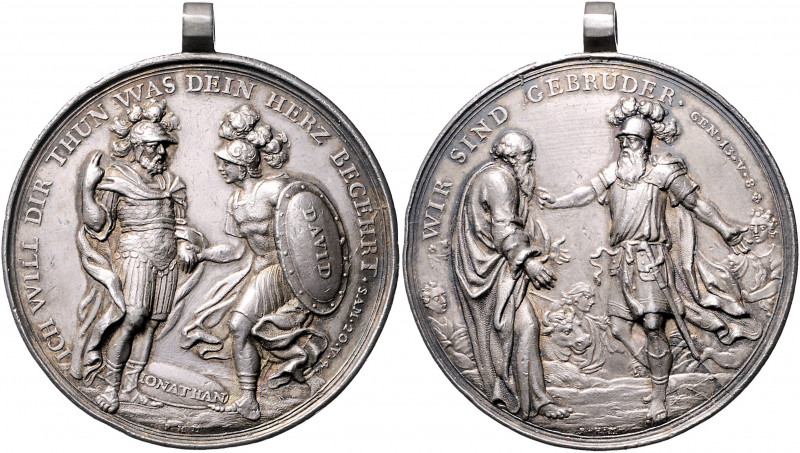 Augsburg - Stadt Silbergussmedaille o.J. (v. P.H. Müller) auf die Freundschaft G...