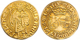 Bamberg - Bistum Georg III.von Limburg. 1505-1522 Goldgulden 1513 Äußerst selten, uns sind nur 2 Exemplare dieses Jahrgangs im Handel bekannt. Krug 20...
