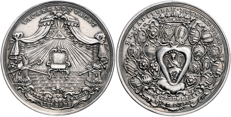 Bamberg - Bistum Sedisvakanz 1757-1757 Versilberte Medaille 1757 (v. P. P. Werne...
