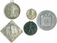 Bayern - Lots Lot o.J. von 5 Stücken: Versilberte Medaille 1886 (v. C.K.) auf das Landwirtschaftliche Volksfest in Reichenhall (m. Öse 33,7mm 12,1g), ...