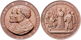 Brandenburg in den Marken - Preussen Friedrich Wilhelm III. 1797-1840 Bronzemedaille 1839 (v. Pfeuffer) auf 300 Jahre Reformation in Berlin Sommer P64...