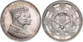 Brandenburg in den Marken - Preussen Wilhelm I. 1861-1888 Silbermedaille 1861 (v. Pfeuffer) auf die Krönung des Königspaares am 18. Oktober, 3. Form S...