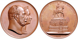 Brandenburg in den Marken - Preussen Wilhelm I. 1861-1888 Bronzemedaille 1878 (v. Loos/Kullrich/) auf die Errichtung des Denkmals für Friedrich Wilhel...