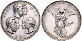 Brandenburg in den Marken - Preussen Wilhelm I. 1861-1888 Silbermedaille 1882 (v. Kullrich) auf die Geburt von Kronprinz Friedrich Wilhelm Sommer K102...
