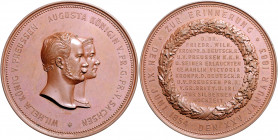 Brandenburg in den Marken - Preussen Wilhelm I. 1861-1888 Bronzemedaille 1883 (v. Kullrich) Freimaurermedaille, dem Kronprinzen Friedrich Wilhelm (spä...