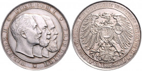 Brandenburg in den Marken - Preussen Wilhelm II. 1888-1918 Silbermedaille 1895 (unsign.) auf den 25. Jahrestag der Siege im Krieg gegen Frankreich, i....