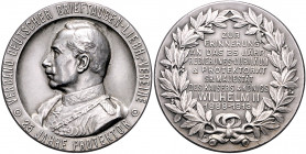 Brandenburg in den Marken - Preussen Wilhelm II. 1888-1918 Silbermedaille 1913 (unsign.) auf sein 25-jähriges Regierungsjubiläum und Protektorat der B...