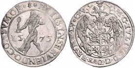Braunschweig und Lüneburg - Wolfenbüttel Julius 1568-1589 Reichstaler 1575 Goslar Lichttaler Dav. 9060. Welter 576. 
winz. Zainende, Prachtexemplar, ...