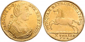 Braunschweig und Lüneburg - Wolfenbüttel Karl I. 1735-1780 10 Taler 1762 IDB / E Friedb. 713. Welter 2692. 
Vs: kl.Sf., 13,35g ss-vz
