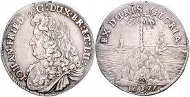 Braunschweig und Lüneburg - Calenberg-Hannover Johann Friedrich 1665-1679 2/3 Taler 1677 Palmbaumgulden Dav. 380. Welter 1731. 
kl.Rf. ss