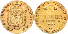 Braunschweig und Lüneburg - Braunschweig, Herzogtum Carl II. unter Vormundschaft Georgs 1815-1820 10 Taler 1817 FR Friedb. 732. Schlumb. 177. Welter 2...