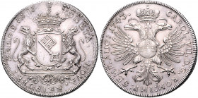 Bremen - Stadt Reichstaler 1743 mit Titel Karl VII. Dav. 2049. Jungk 511. 
kl. Doppelschlag vz