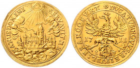Frankfurt - Stadt Sturmdukat 1711 Mzm. IF (Johann Jeremias Freytag) Friedb. 985a. J.+F. 6103. 
3,45g f.vz