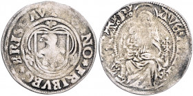 Freiburg - Stadt Plappart o.J. (vor 1500) Rabenschild im Dreipass .BRISGAV+ / Madonna, beidseitig gotische Schrift. Berst. 229 Var. 
Prschw. 2,02g s-...