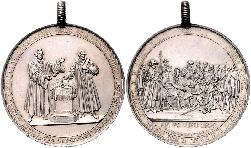 Sachsen - Kurfürstentum, ab 1806 Königreich Anton 1827-1836 Silbermedaille 1830 ...