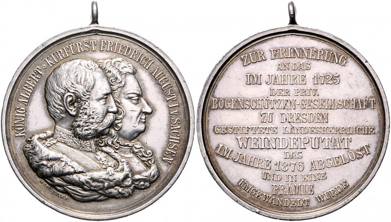 Sachsen - Dresden, Stadt Silbermedaille 1876 (v. Barduleck) auf die Umwandlung v...