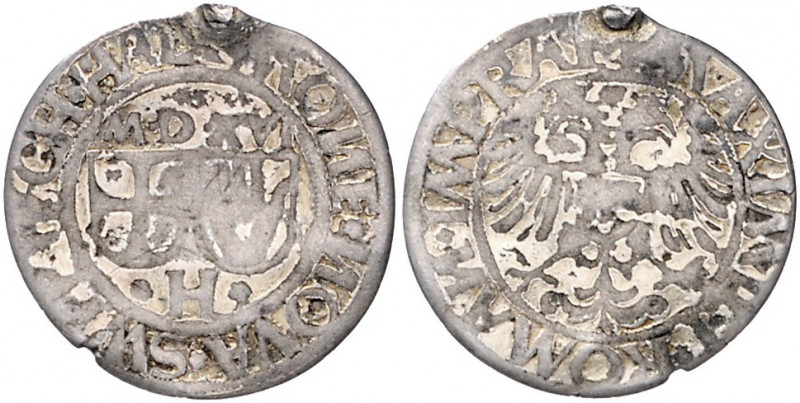 Schwäbisch Hall 1/2 Batzen 1516 mit Titel Maximilian I. Raff 27. Slg. Wurster 18...