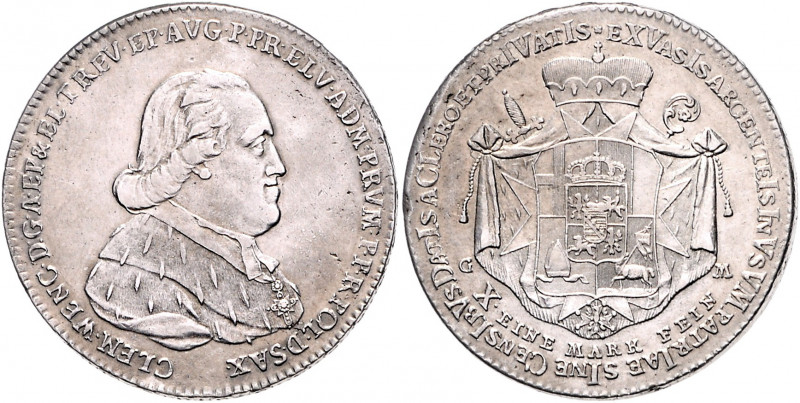 Trier - Erzbistum Clemens Wenzel von Sachsen 1768-1802 Konventionstaler 1794 Kob...