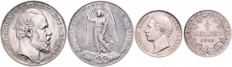 Württemberg Karl I. 1864-1891 Vereinstaler 1871 auf die Siege in den Jahren 1870...