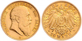 Baden Friedrich I. 1856-1907 10 Mark 1902 G J. 190 
 ss-vz