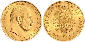 Preussen Wilhelm I. 1861-1888 10 Mark 1880 A J. 245 
 vz+/st