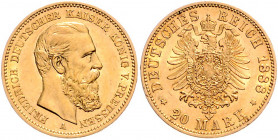 Preussen Friedrich III. 1888-1888 20 Mark 1888 A J. 248. 
 ss-vz/vz