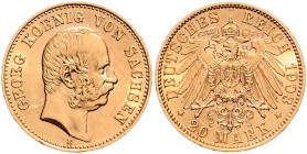 Sachsen Georg 1902-1904 20 Mark 1903 E J. 266 
min.Rf. vz/vz-st