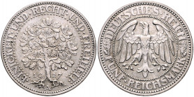 Weimarer Republik 5 Reichsmark 1927 A Eichbaum J. 331. 
 ss