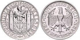 Weimarer Republik 3 Reichsmark 1928 D 1000 Jahre Dinkelsbühl J. 334. 
gereinigt vz-